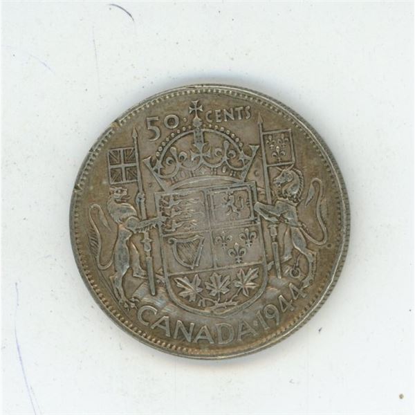 1944 Canadian silver 50 cent coin