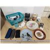 Image 1 : Assorted household items - Diabetic tester/equipment, Scentsy items, decorative plates, etc.
