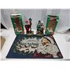 Image 1 : Christmas décor - 2 Musical figurines & Santa mat