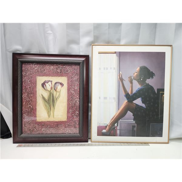 2 Framed prints - 1 has no glass