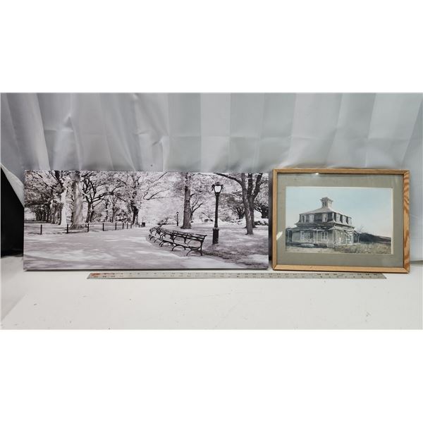 2 Wall art - Framed print & print on wood canvas