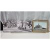 Image 1 : 2 Wall art - Framed print & print on wood canvas