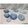 Image 1 : Large collection of blue bubble glass dishes