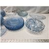 Image 4 : Large collection of blue bubble glass dishes
