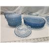 Image 5 : Large collection of blue bubble glass dishes