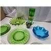 Image 3 : Assorted green glass dish wares