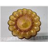 Image 2 : Yellow carnival glass egg dish - 11" across