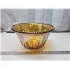 Image 1 : Yellow carnival glass punch bowl - 12"across