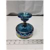 Image 3 : Blue carnival glass goblet