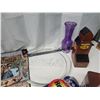 Image 7 : Bundle of assorted collectibles - tins, calender, coca-cola tray, etc.