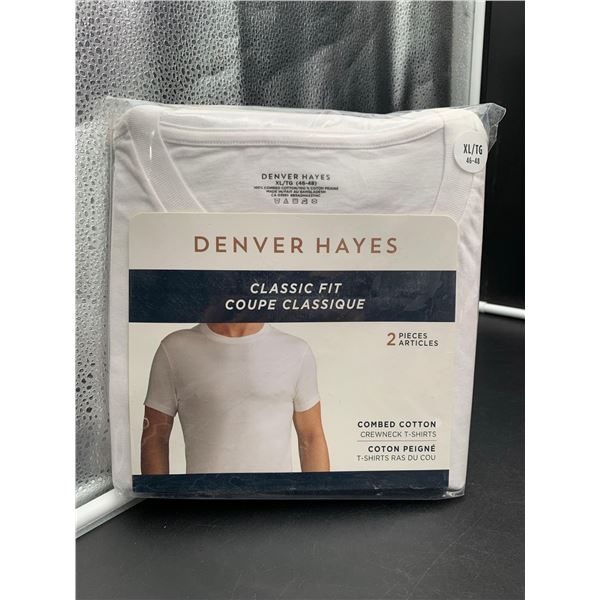 2pk Denver Hayes Classic Fit Combed Cotton Crewneck T-Shirts (XL)