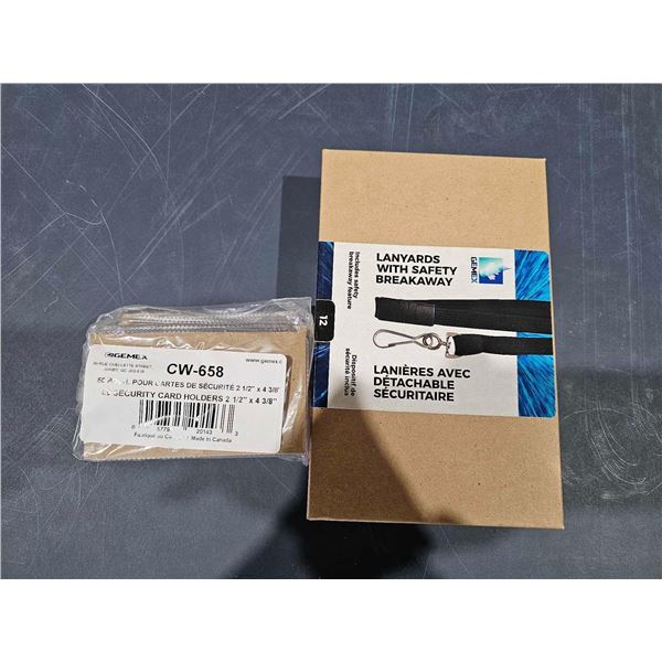 Safety Breakaway Lanyards with ID Card Holder Sleeves 12 Lanyards - 50 Card Holders
