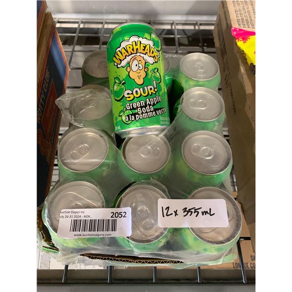 CASELOT -WarHeads Sour Green Apple Soda 12 x 355ml