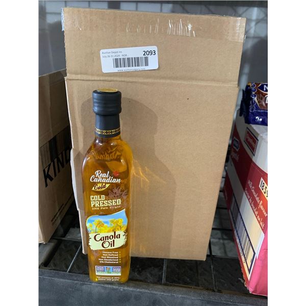 CASELOT -Real Canadian Gold Cold Pressed 100% Virgin Canola Oil 6 x 500ml