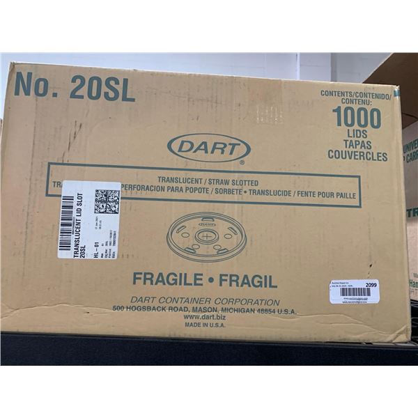 CASELOT -Dart Translucent Straw Slotted Lids 1000 Lids