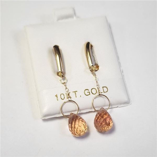 10K Yellow Gold Citrine Earrings, Suggested Retail Value $800