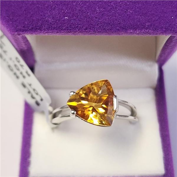 Silver Citrine(3.15ct) Ring (~weight 2.8g), Suggested Retail Value $200
