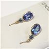Image 2 : 14K Yellow Gold Tanzanite(2.3ct) Diamond(0.14ct) Earrings, Made in Canada, Suggested Retail Value $1