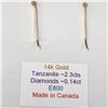 Image 3 : 14K Yellow Gold Tanzanite(2.3ct) Diamond(0.14ct) Earrings, Made in Canada, Suggested Retail Value $1