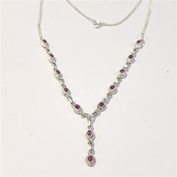 Silver Ruby 18" Necklace, Suggested Retail Value $500