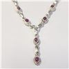 Image 2 : Silver Ruby 18" Necklace, Suggested Retail Value $500