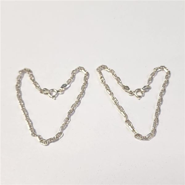 Silver 6.59G 2 Bracelet 7" Set, Suggested Retail Value $100