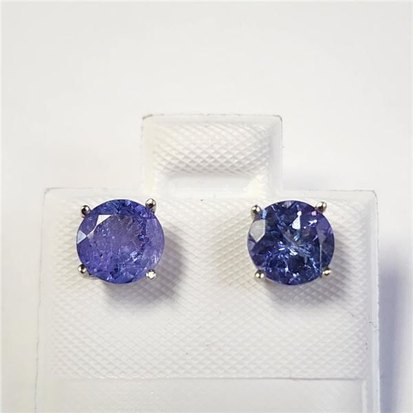 14K White Gold Tanzanite(1.8ct) Earrings, Made in Canada, Suggested Retail Value $2000