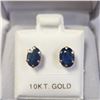 Image 1 : 10K Yellow Gold Sapphire(2ct) Earrings, Made in Canada, Suggested Retail Value $600