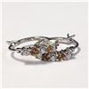 Image 2 : Silver Citrine And Cz Hoop Earrings, Suggested Retail Value $160