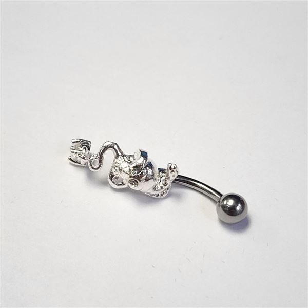 Silver Cubic Zirconia Belly Button, Suggested Retail Value $50