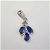 Image 1 : 14K White Gold Sapphire(0.85ct) Diamond(0.09ct) Pendant (~weight 0.59g), Appraised Retail $1180