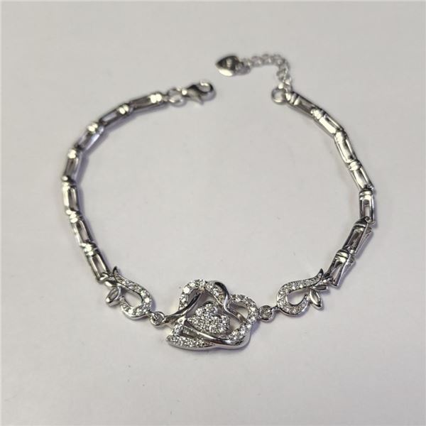 Silver Cz 7.5" Bracelet, Suggested Retail Value $100
