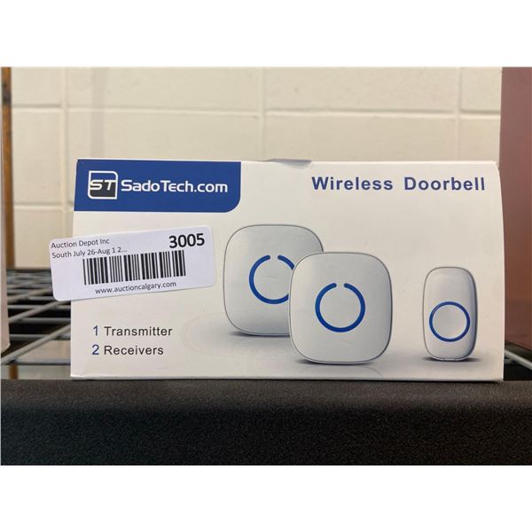 Sado Tech Wireless Doorbell 1 Transmitter 2 Receivers