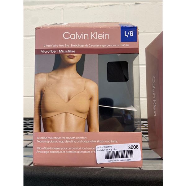 Calvin Klein 2 Pack Wire Free Bra Size L