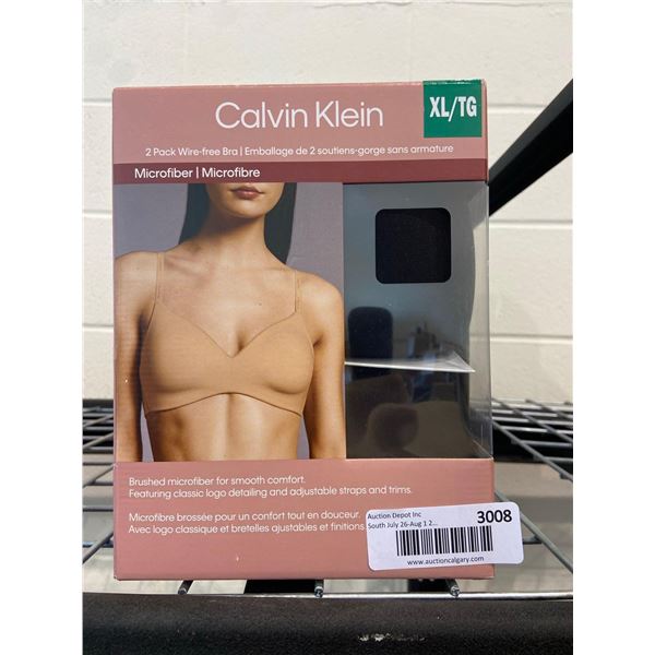 Calvin Klein 2 Pack Wire Free Bra Size XL