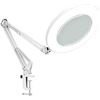 Image 1 : Hokone Lighting LED 5X Magnifying Lamp with Clamp 360°Adjustable Swivel Arm, Dimmable, Adjustable Co