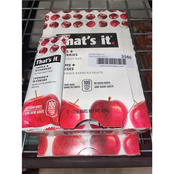 Thats It. Apple Cherry Fruit Bars 24 x 35g