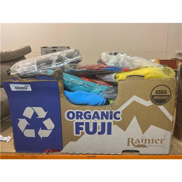 Box Lot of Assorted Halloween Costumes and Festive Goods