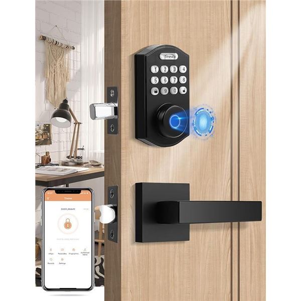 Tinewa Smart Lock, Fingerprint Entry Door Lock, Biometric Front Door Handle Sets, Electronic Digital