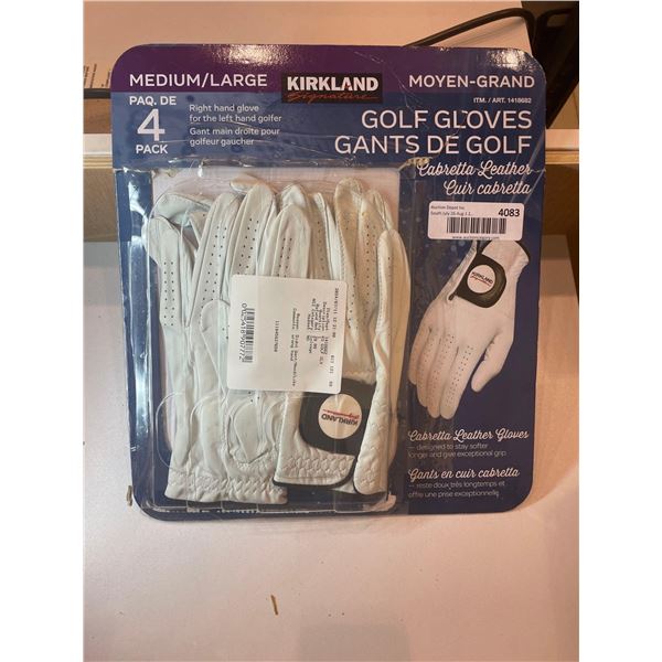 Kirkland Medium/Large Golf Gloves Right Hand Glove for the Left Hand Golfer 4 Pack