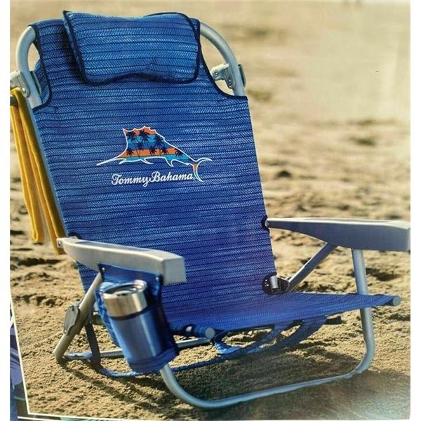 Tommy Bahama Backpack Cooler Chair with Storage Pouch and Towel Bar