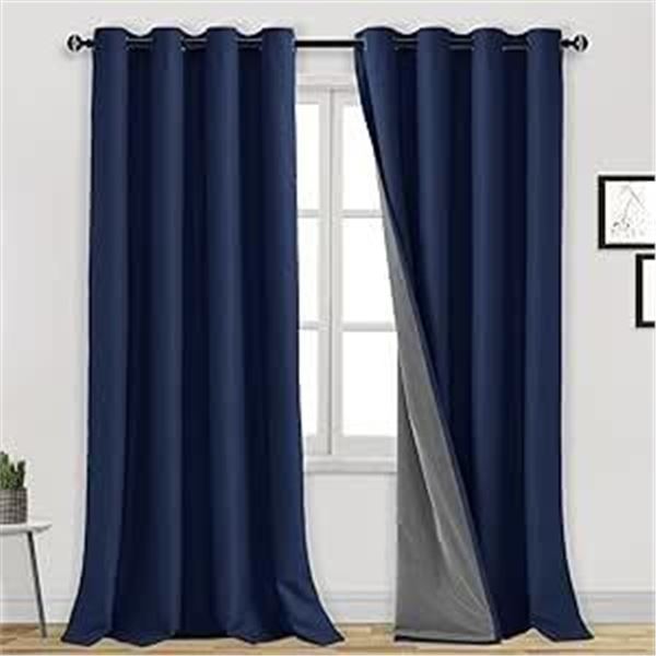 Sun Blk Total Blackout Shades 2 Piece Dark Blue