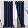 Image 1 : Sun Blk Total Blackout Shades 2 Piece Dark Blue