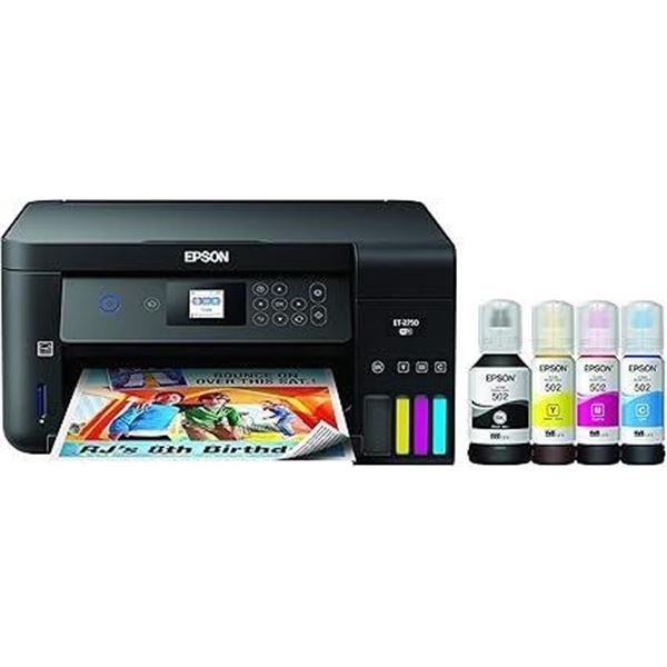 Epson EcoTank ET-2750 Wireless Color All-in-One Cartridge-Free Supertank Printer with Scanner, Copie