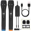 Image 1 : Wireless Microphone, ALPOWL Professional Dual UHF Cordless Microphone Wireless mic System for Karaok