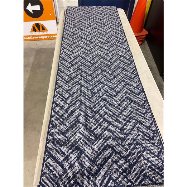 All Purpose Floor Runners Blue & White 23.5" x 72" Lot of 2