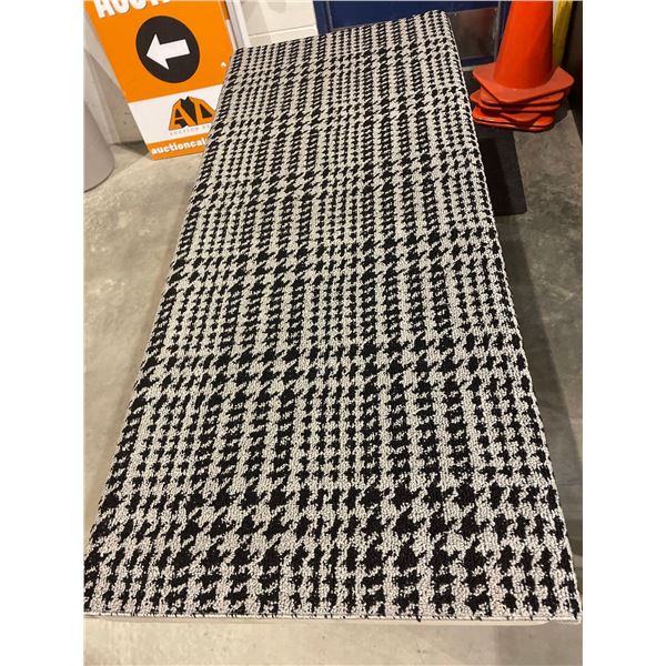 All Purpose Area Rug Black & White 72" x 45.5"
