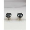 Image 2 : Natural Black Diamond 8.02 Carat TW Brilliant Cut Solitaires .925 Silver Earring Set with Inc. Retai