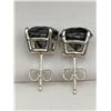 Image 3 : Natural Black Diamond 8.02 Carat TW Brilliant Cut Solitaires .925 Silver Earring Set with Inc. Retai