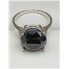 Image 4 : Natural Black Diamond 6.35 Brilliant Cut Solitaires .925 Silver Ring  with Ins. Retail replacement C